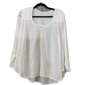 Current Elliot The Picnic blouse Top Shirt Women's 2 / US M white crochet trim